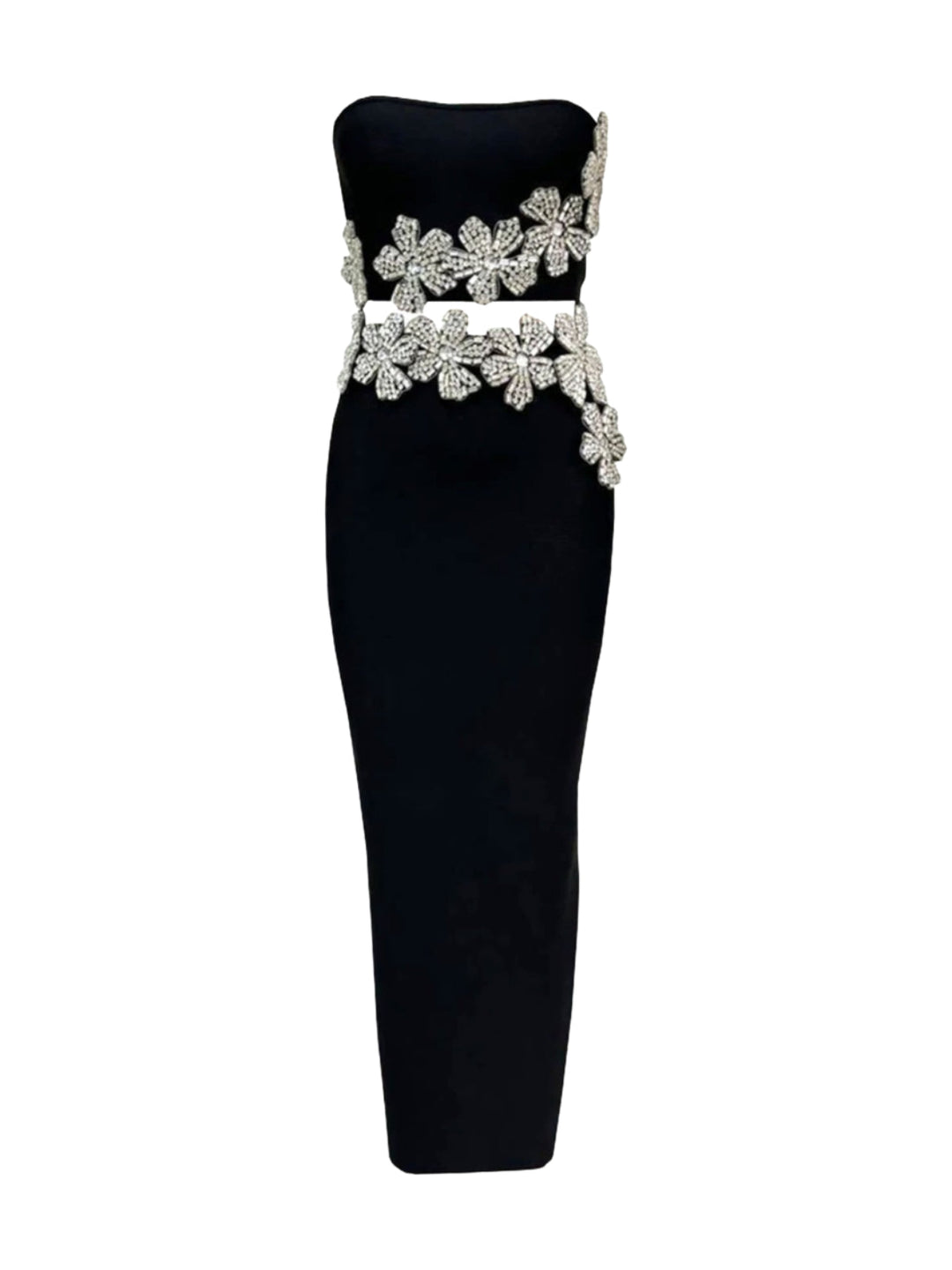 Temperament Diamond Black Maxi Two-piece Set