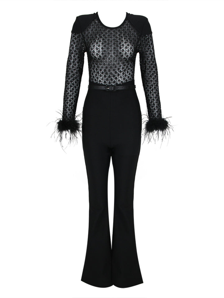 Zoe Black Lace High Waist Jumpsuit