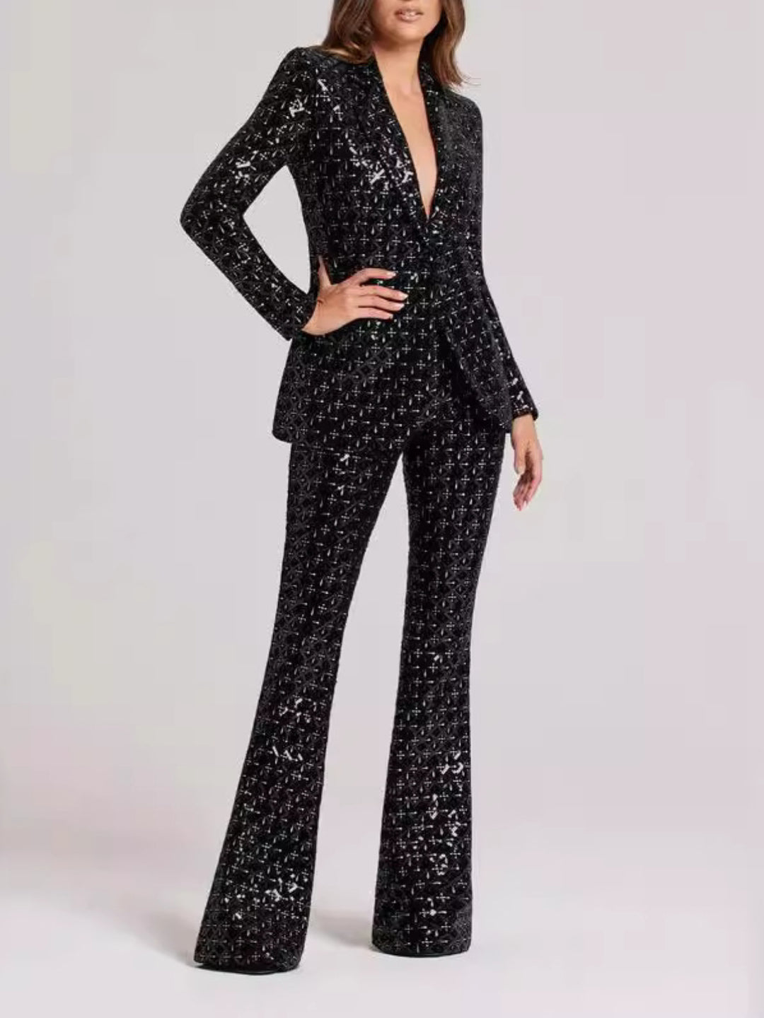 Temperament Sequined Suit Two-piece Set