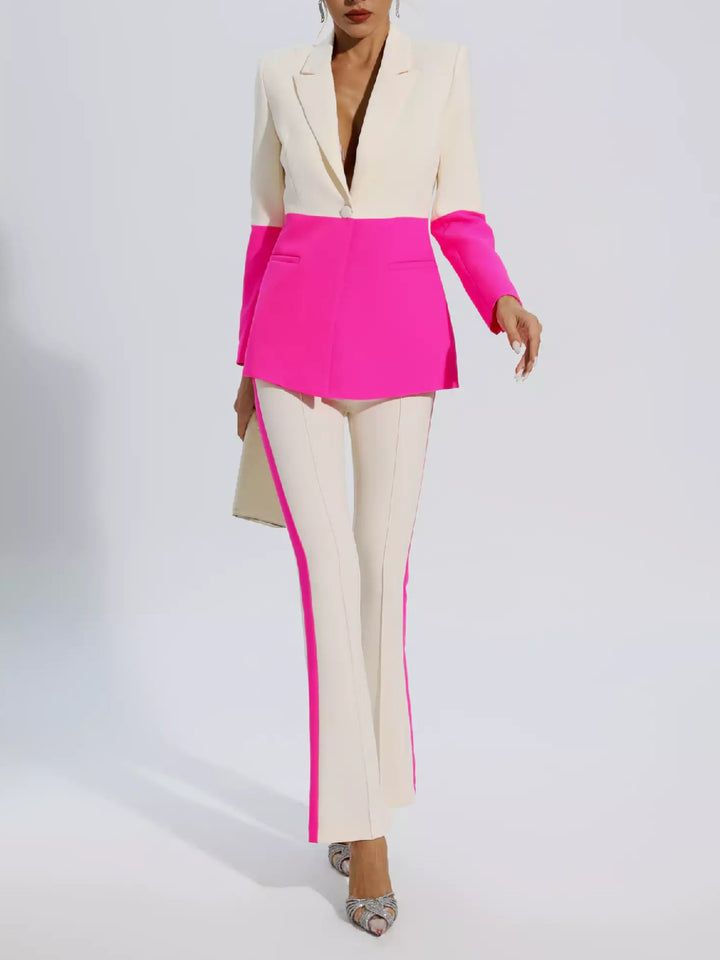 Fashion Color Matching Suit Two-piece Set