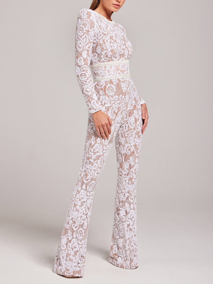 Zoe Lace Cutout Waist-cinching Jumpsuit