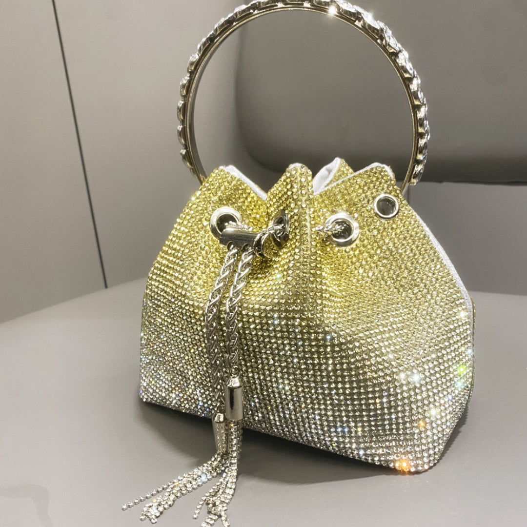 Crystal Embellished Bucket Bag