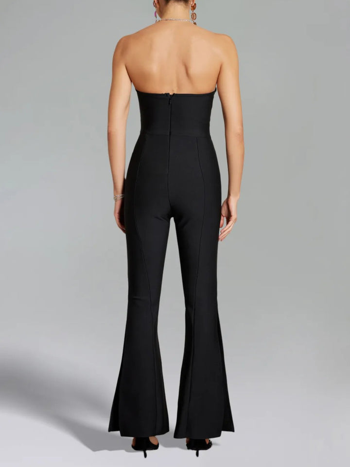 Temperament Tube Top with Fungus Edge Jumpsuit