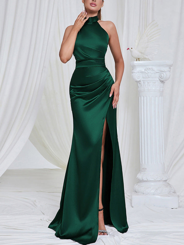 Elegant Sleeveless Solid Color Side Split Dress