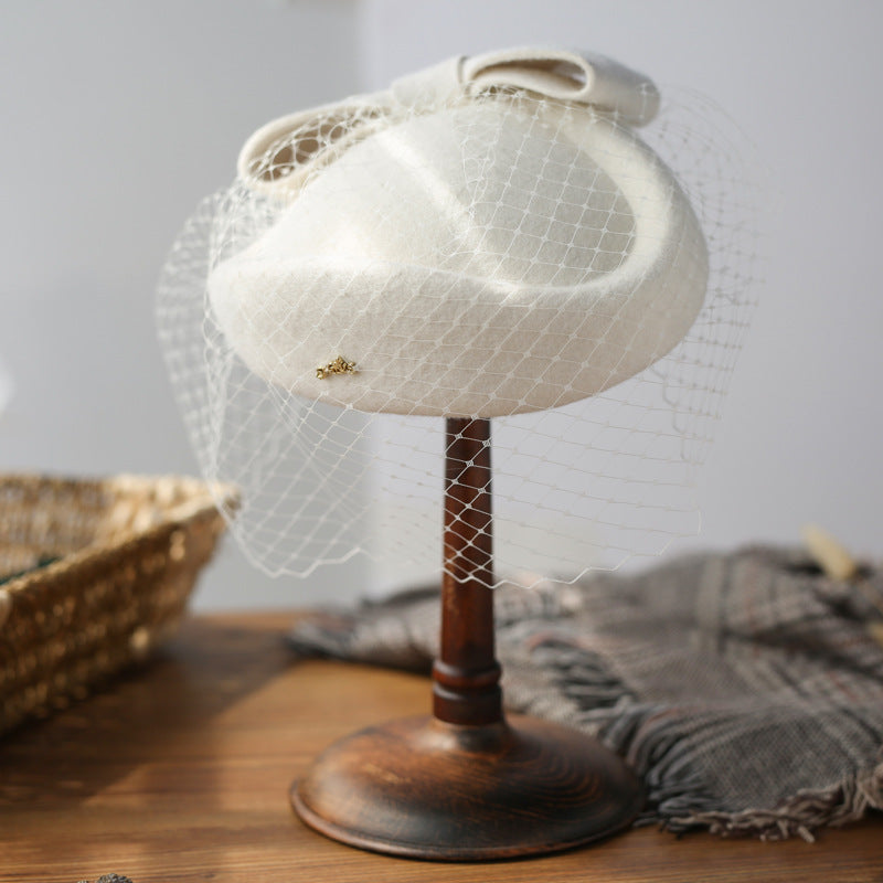 Bow Mesh Top Hat