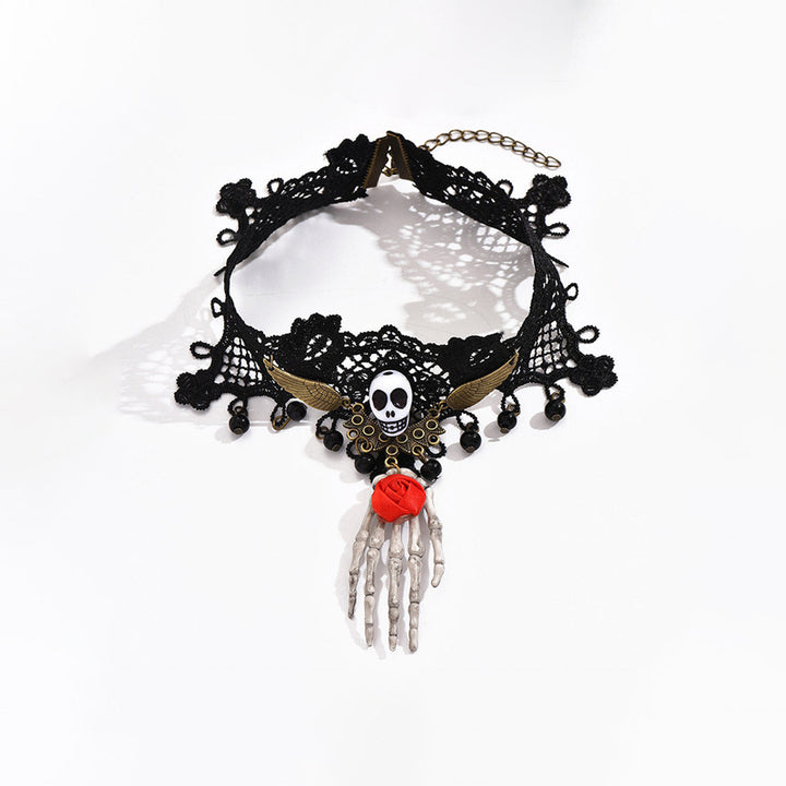 Palm Skull Lace Necklace