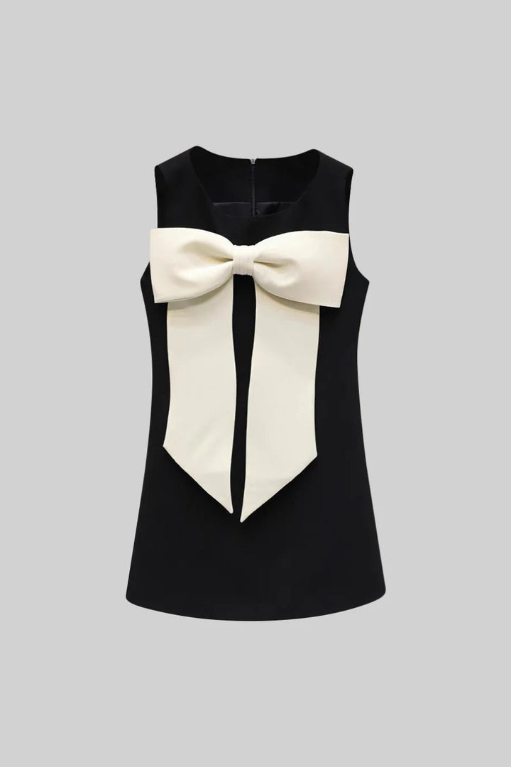 Bow Tie Sleveless Mini Dress