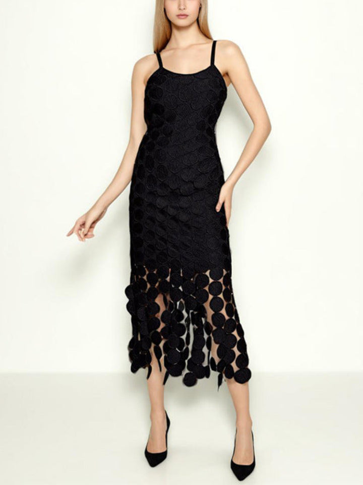 Temperament Stitching Fringed Dress