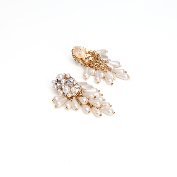 Pearl Fringed Diamond Earrings