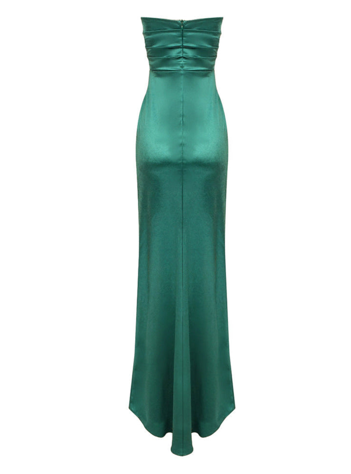 Elegant Green Tube Top Dress