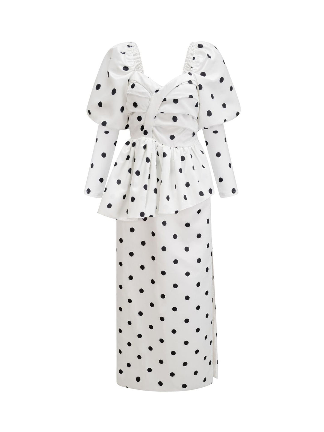 Emma Polka Dot Puff Sleeve Dress