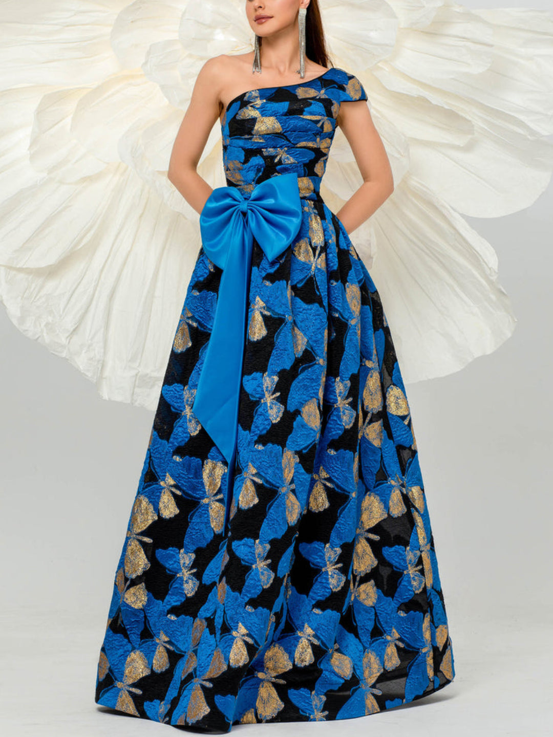 Temperament Single Shoulder Butterfly Dress