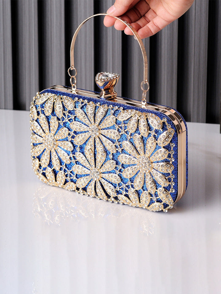 Flower Rhinestone Dress Bag Handheld