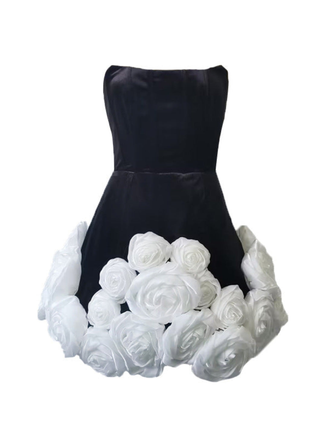 Elegant Three-dimensional Flower Mini Dress