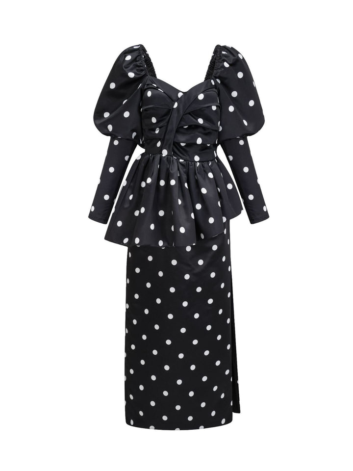 Emma Polka Dot Puff Sleeve Dress