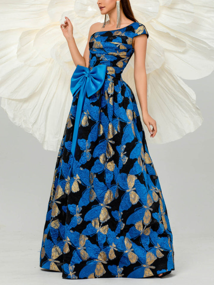 Temperament Single Shoulder Butterfly Dress