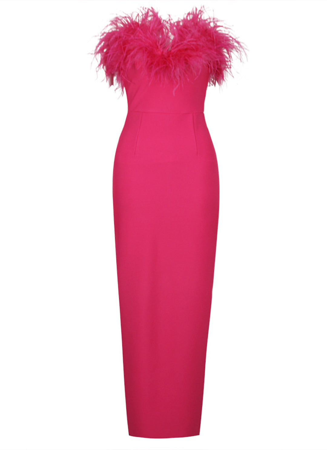 Grace Rose Red Feather Maxi Dress