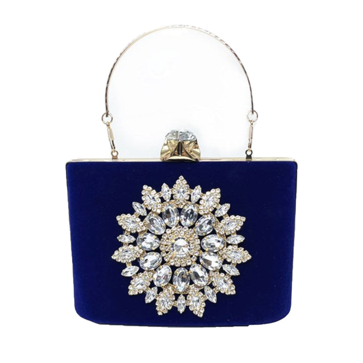 Velvet Sunflower Handheld Diamond Evening Party Clutch