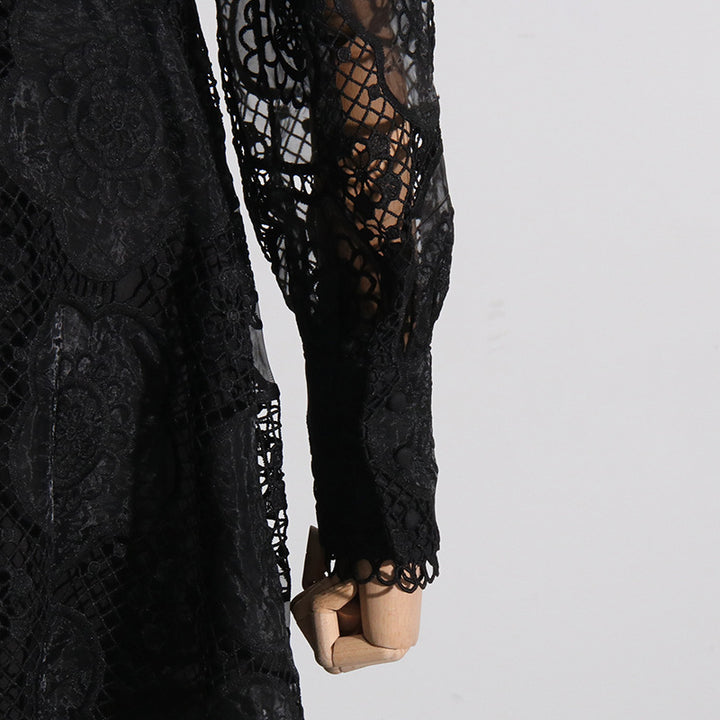 Lorelei Black Lace Jacquard Mini Dress