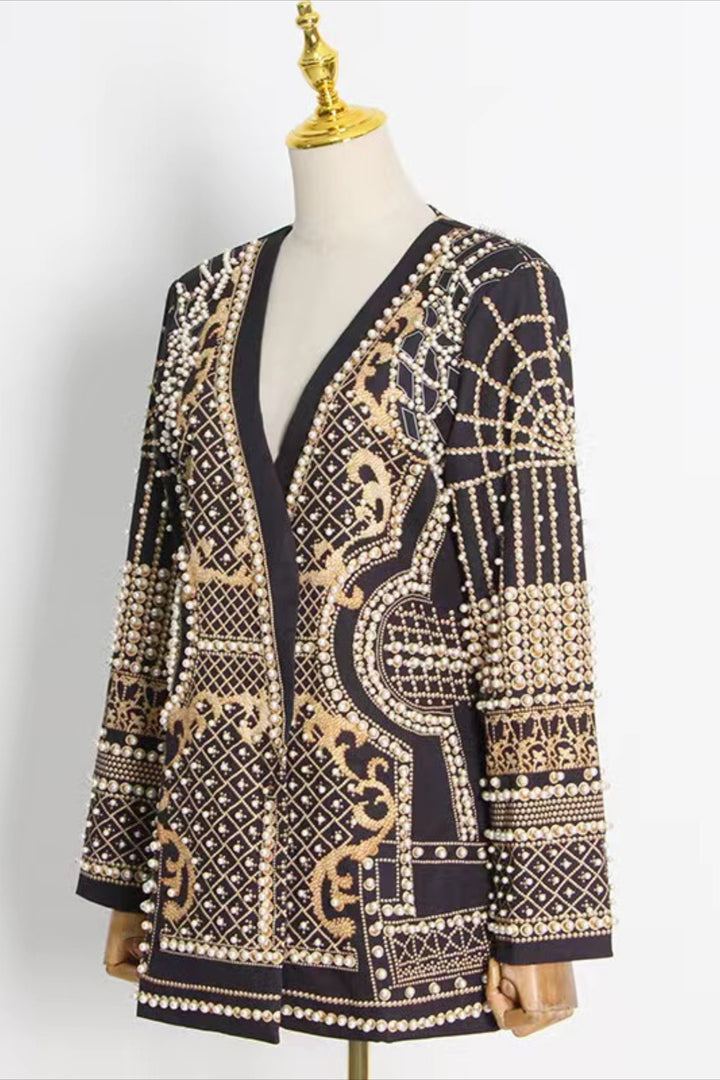 Milani Gold Pearl Blazer Dress