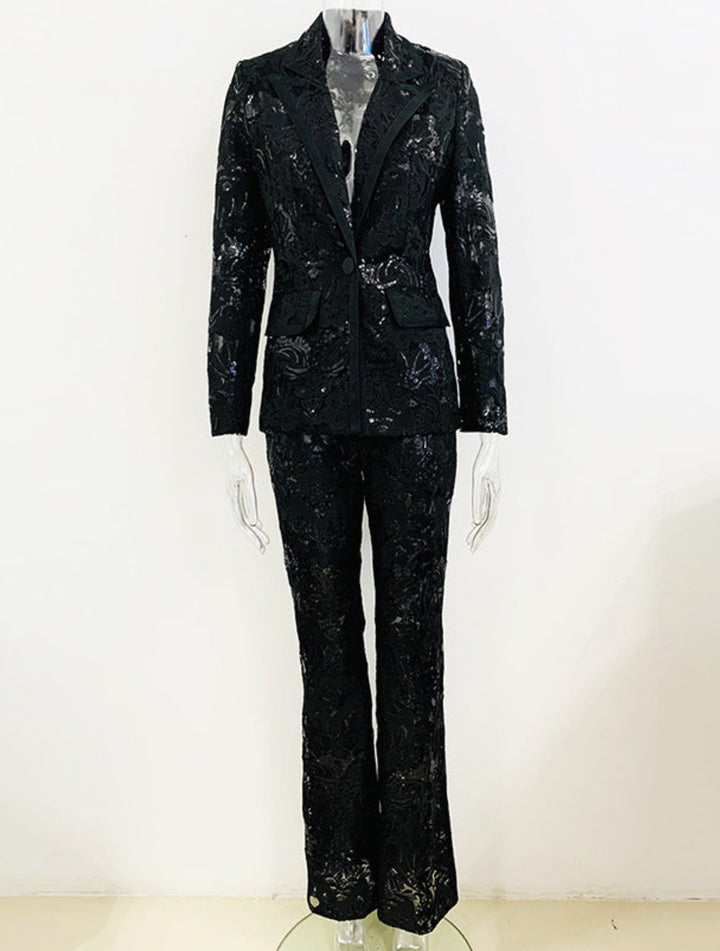 Fashion Embroidered Sequin Suit Two-piece Suit