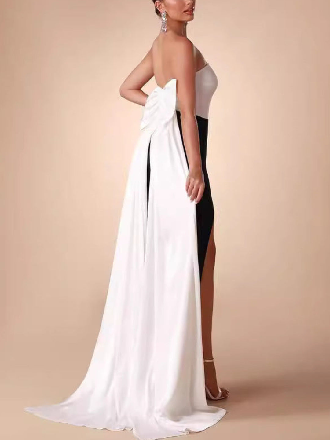 Temperament Tube Top Bow Maxi Dress