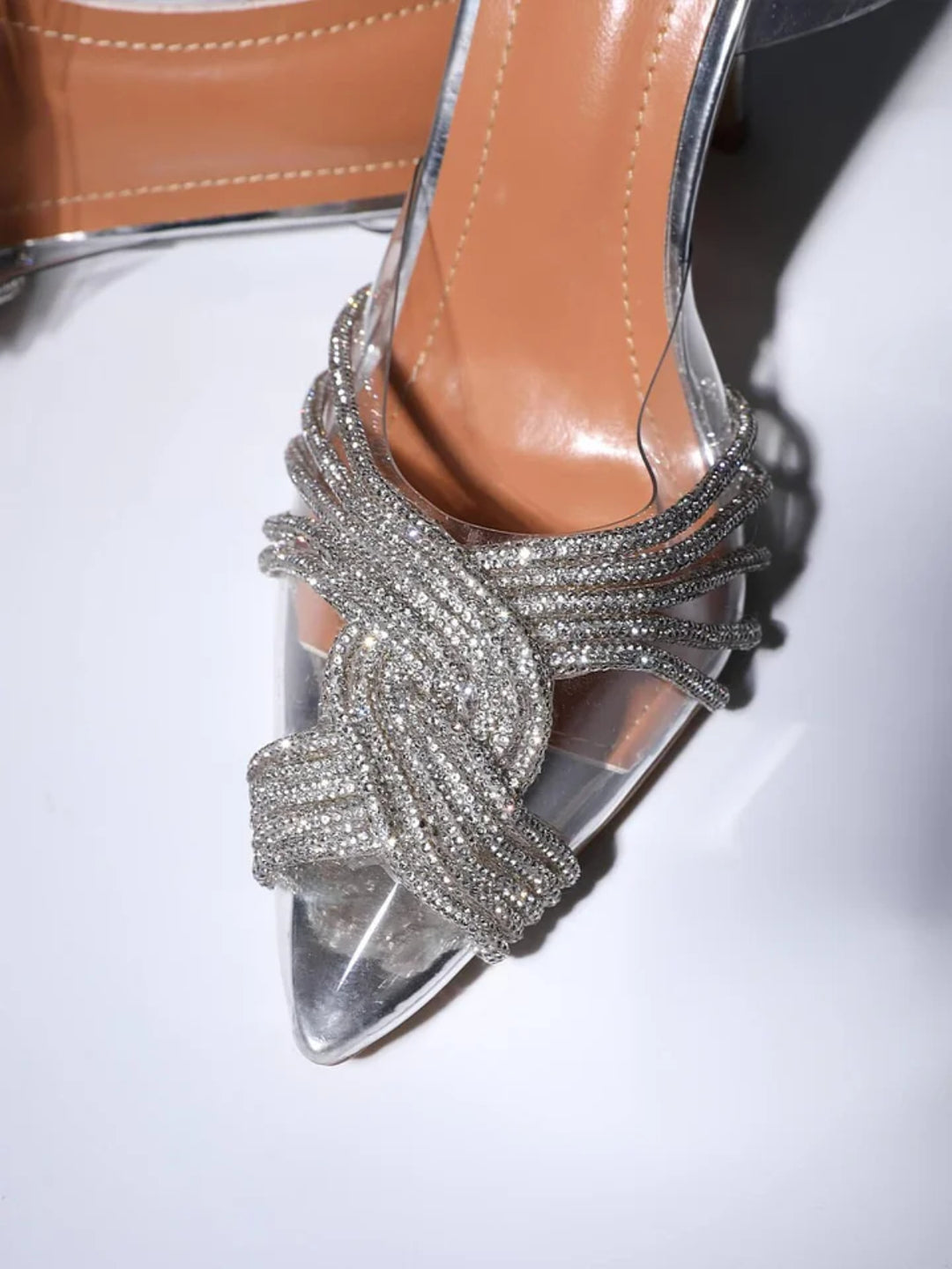 Grace Silver Diamond-studded Sandals