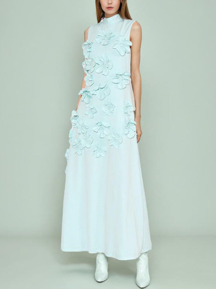 Temperament Three-dimensional Flower Maxi Dress