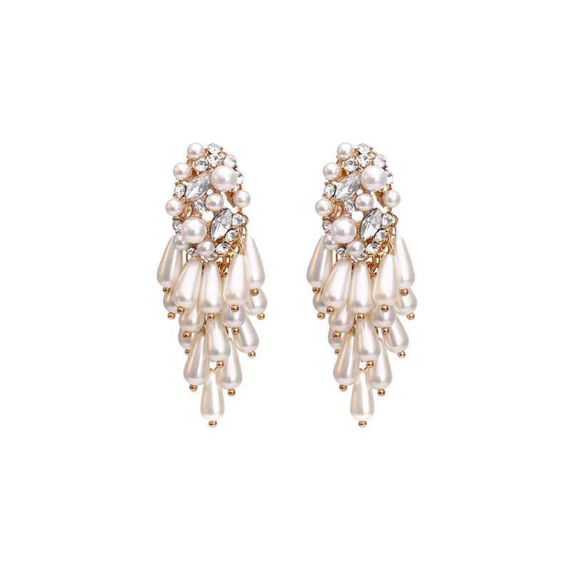 Pearl Fringed Diamond Earrings