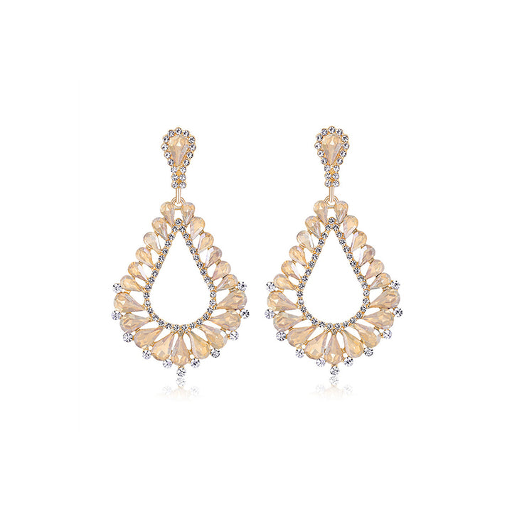 Vintage Diamond-encrusted Hollow Earrings