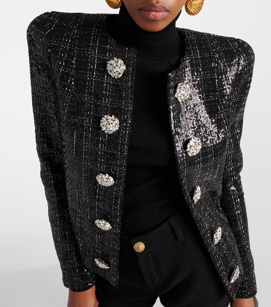 Temperament Sequined Diamond Jacket