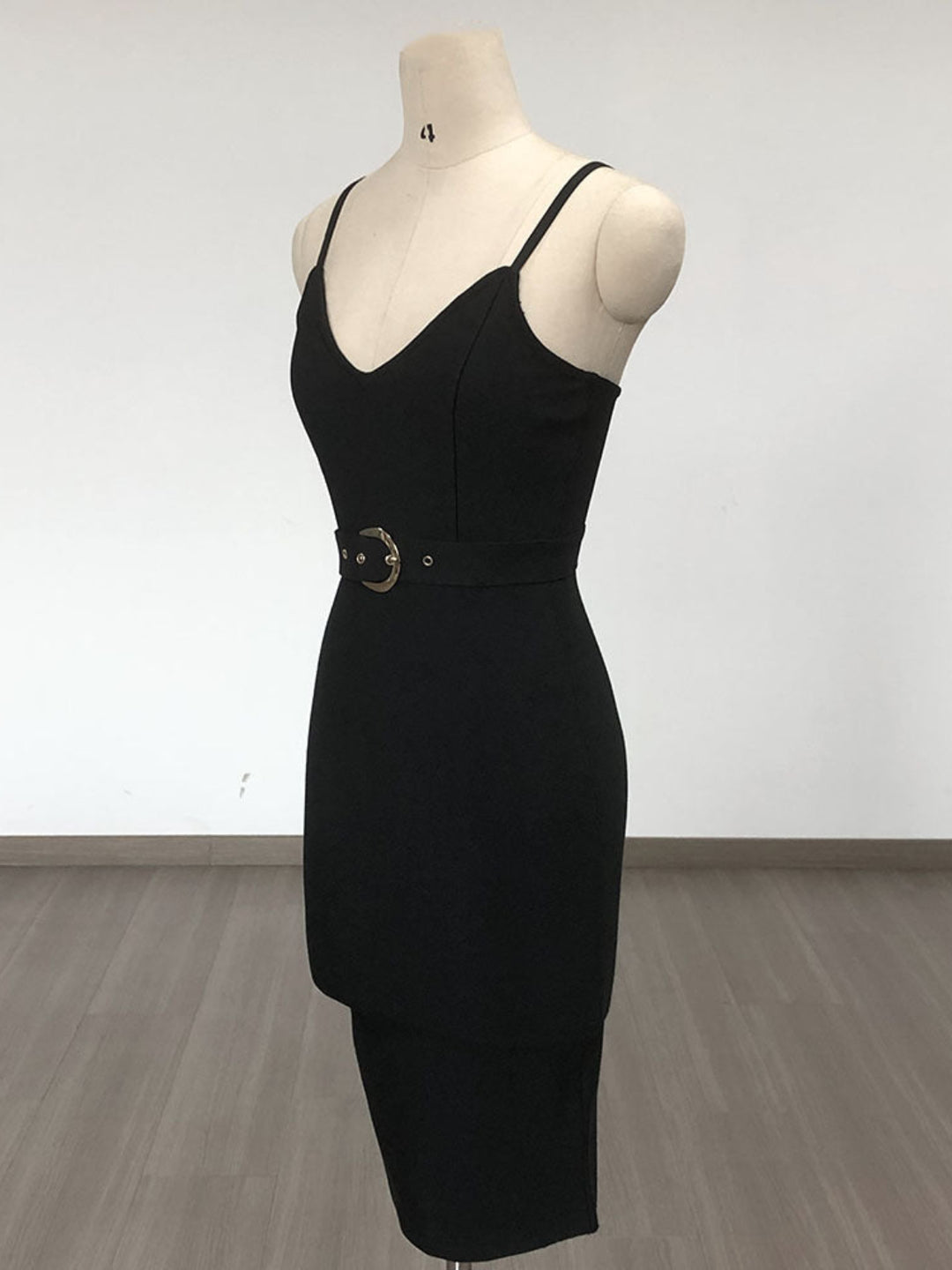 Elegant Solid Color Suspender Dress