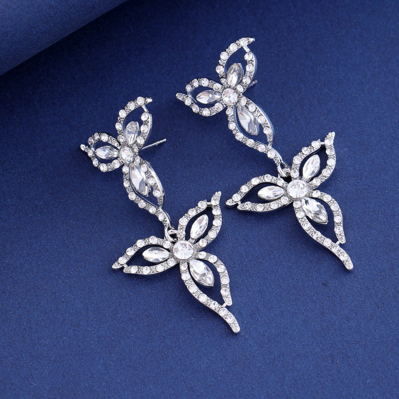 Vintage Flower Diamond Earrings