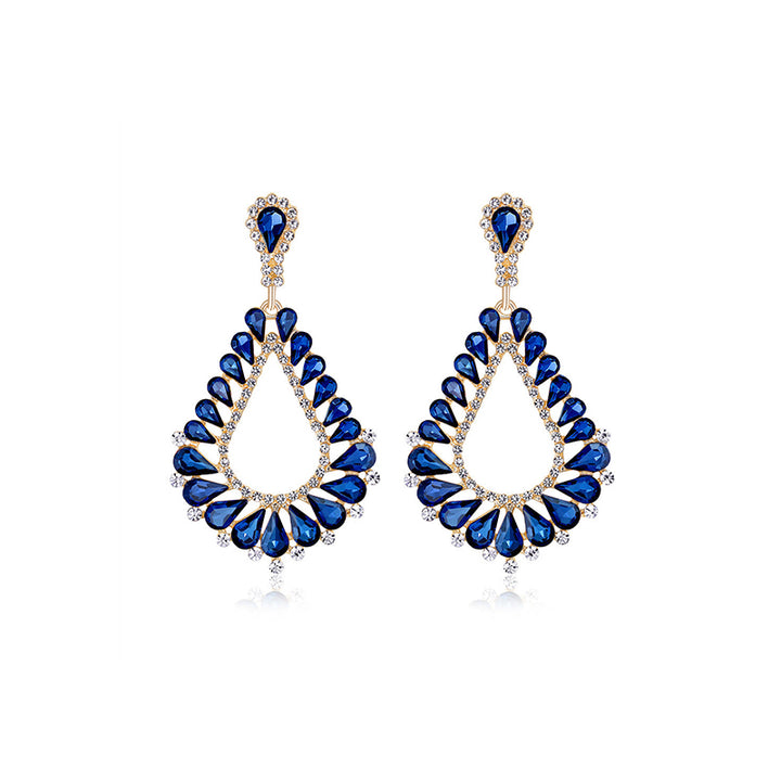 Vintage Diamond-encrusted Hollow Earrings