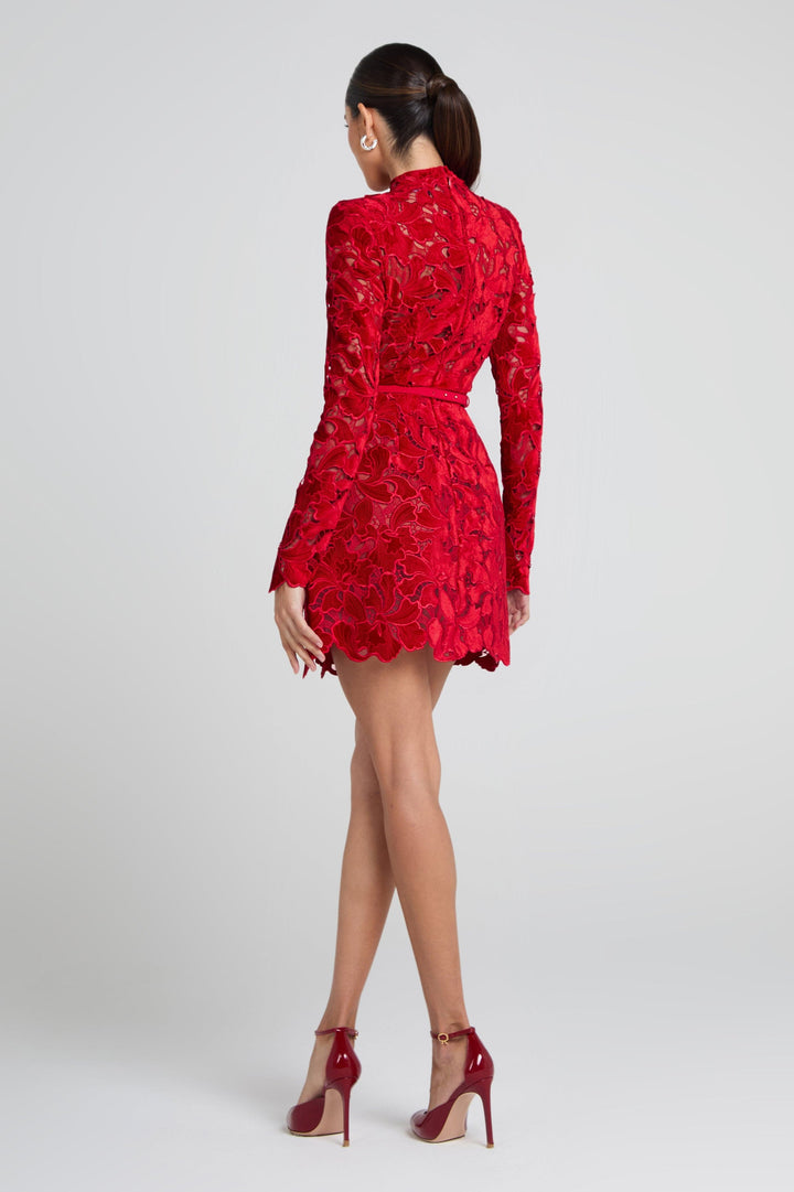 Flower Embroidered Mini Dress