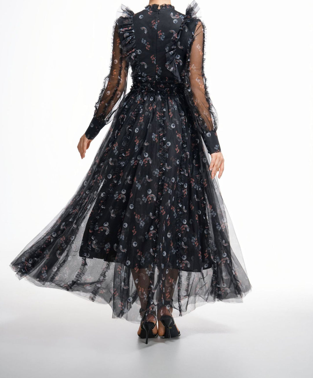 Elegant Fungus Edge Floral Maxi Dress