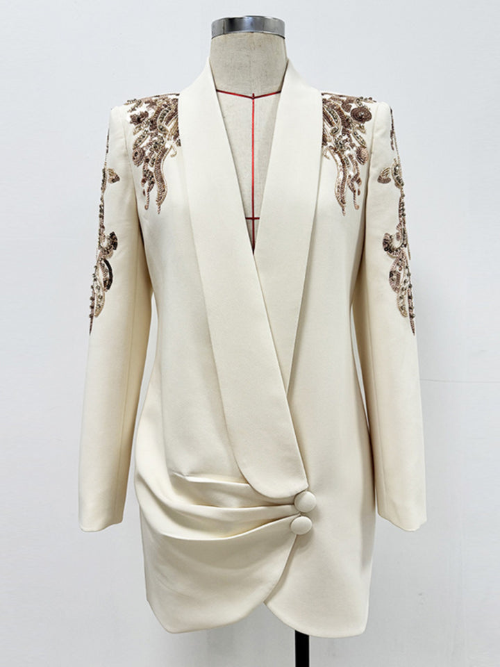 Diamond Beige Blazer Dress