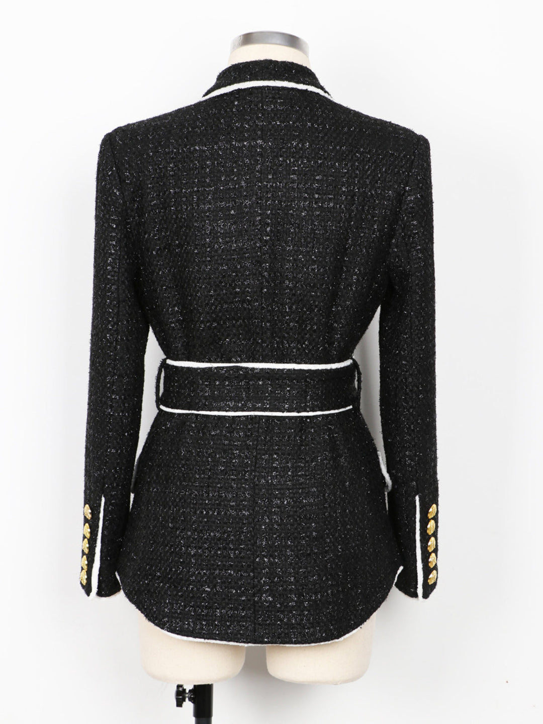 Tweed Suit With Belt Two-piece Set