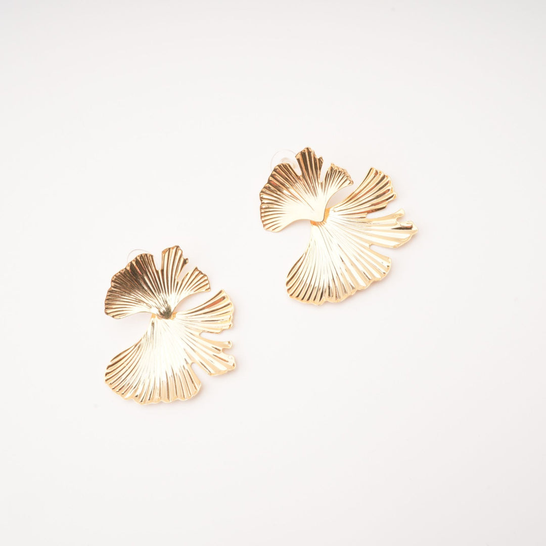 Temperament Golden Ginkgo Biloba Earrings