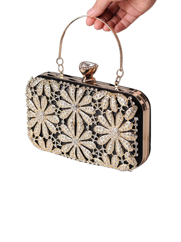 Flower Rhinestone Dress Bag Handheld