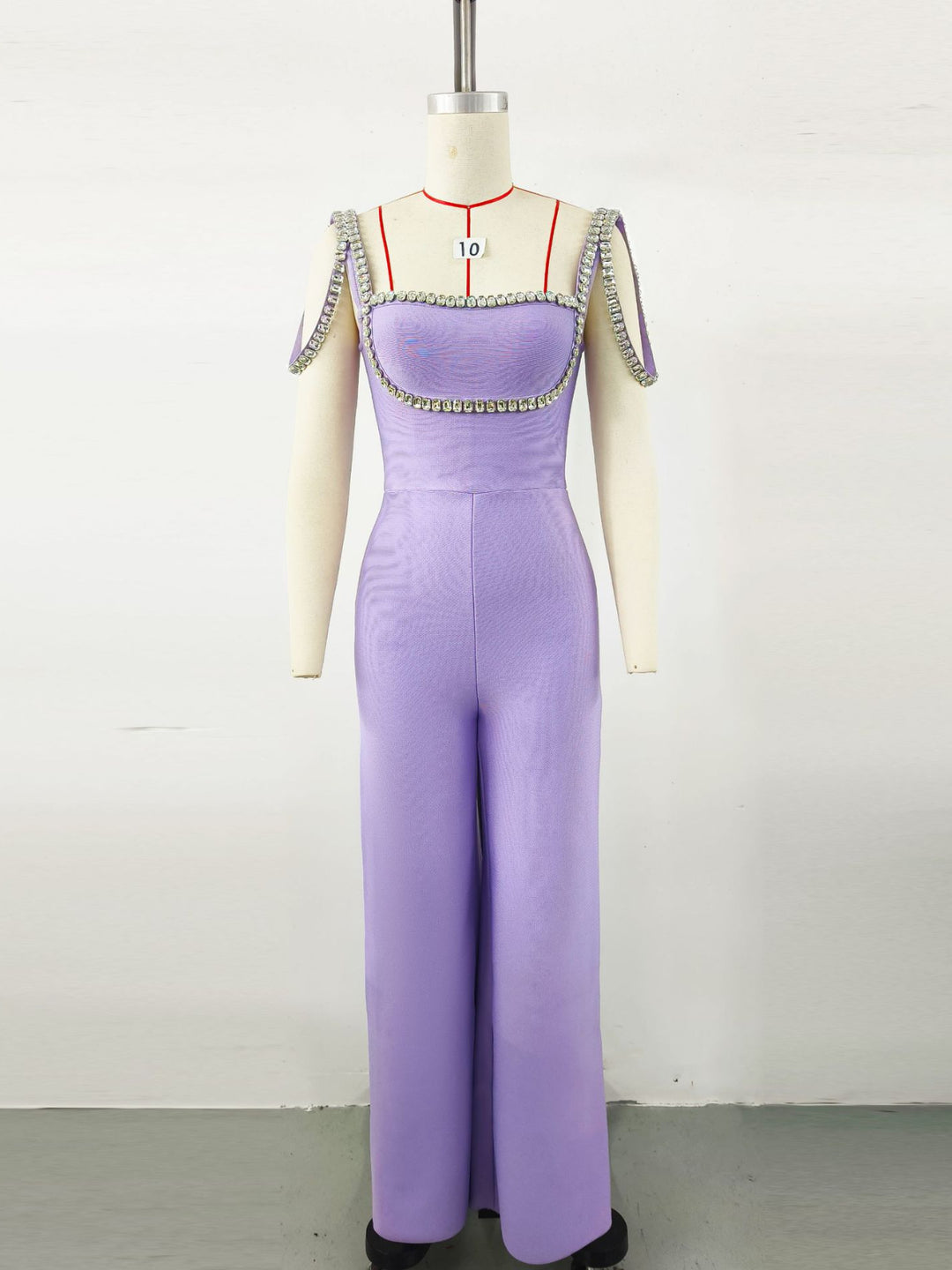 Rhinestone Purple Jumpsuit