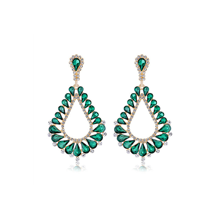 Vintage Diamond-encrusted Hollow Earrings