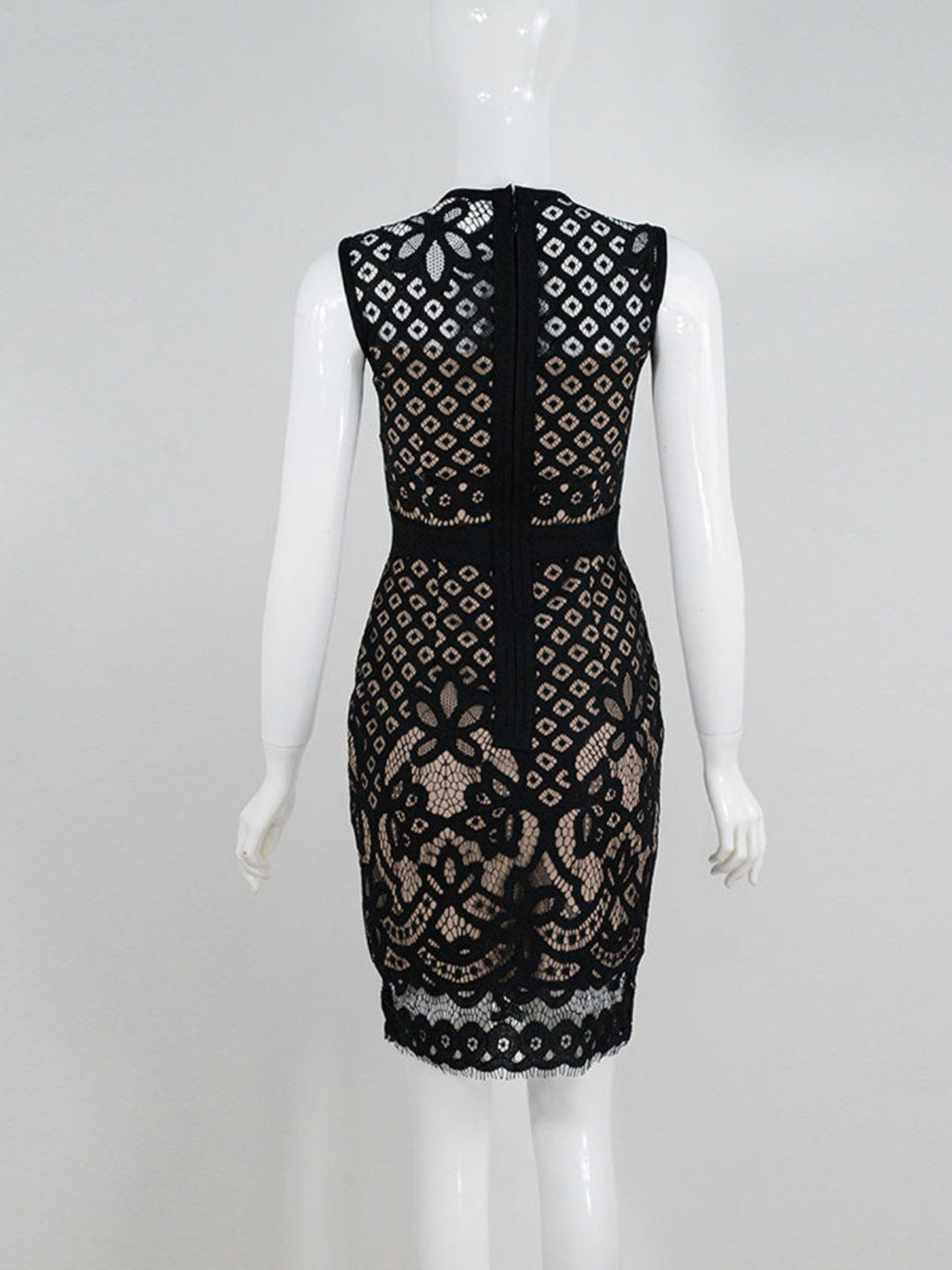 Temperament Hollow Lace Mini Dress