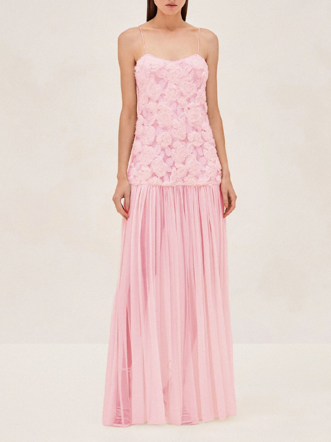 Stylish Three-dimensional Rose Flower Splicing Maxi Dress