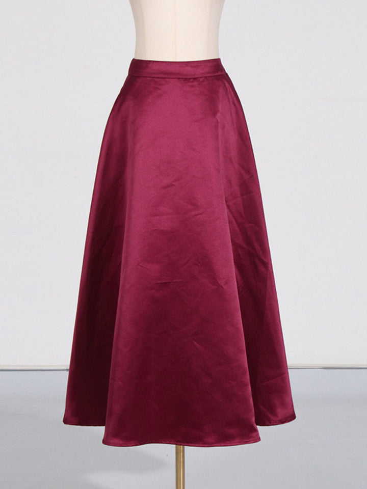 Solid Color Waist Maxi Dress Two-piece Set