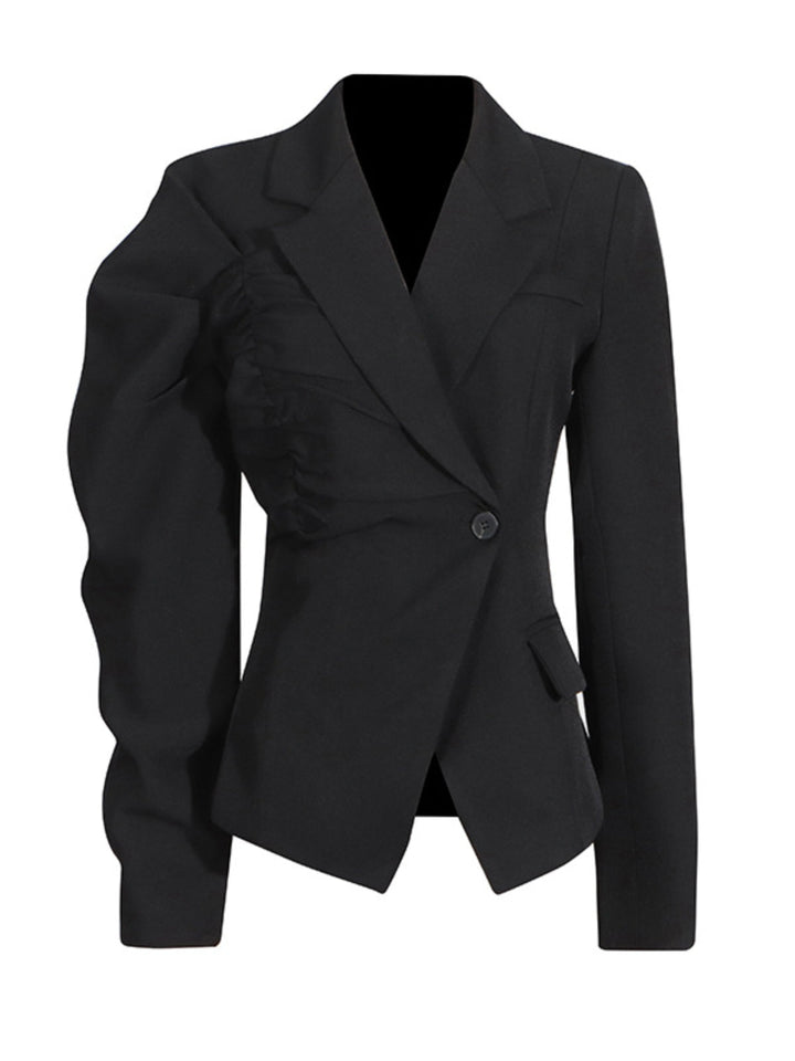 V-neck Pleated Blazer