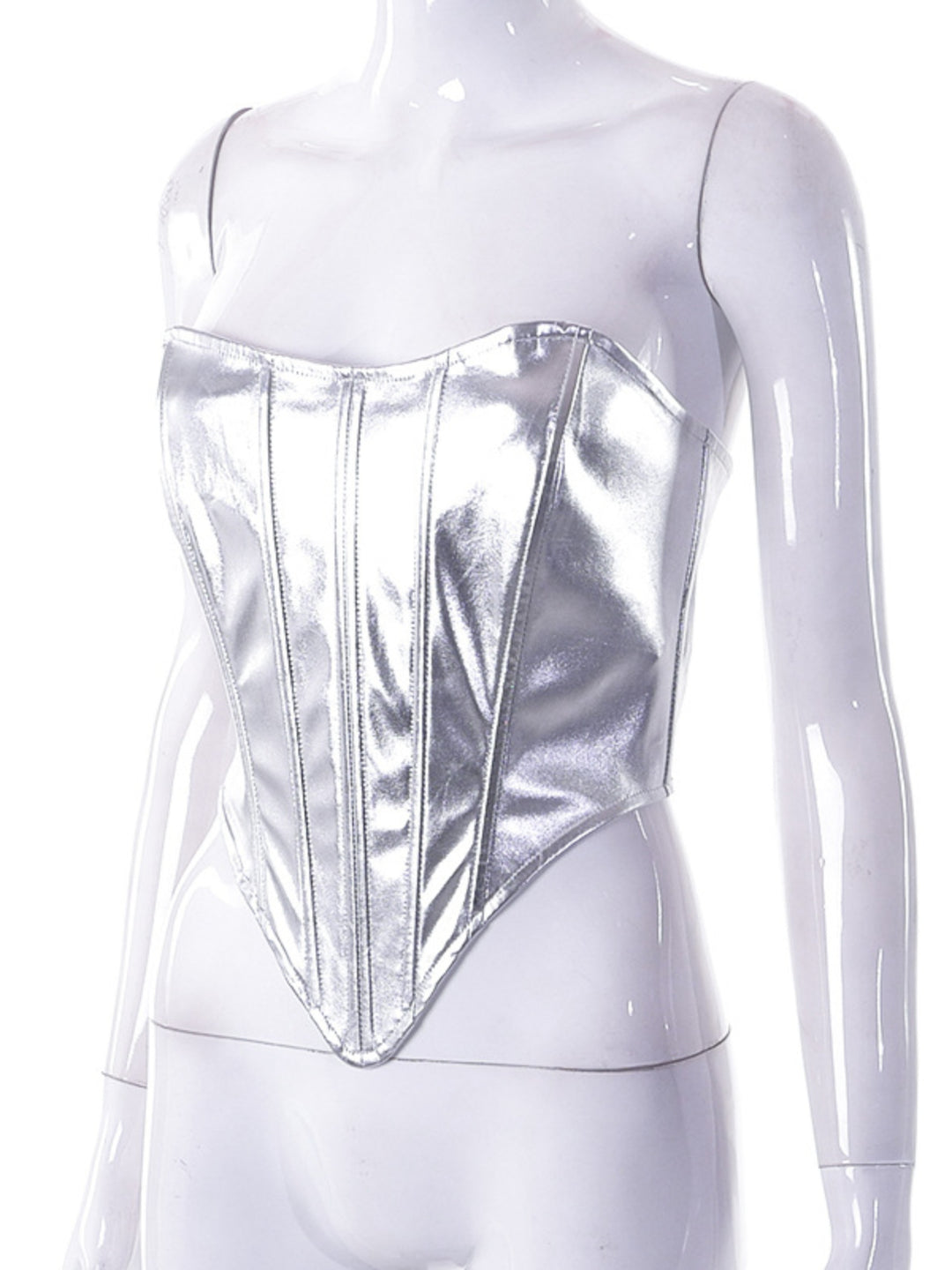 Metallic Bandeau Tunic Top