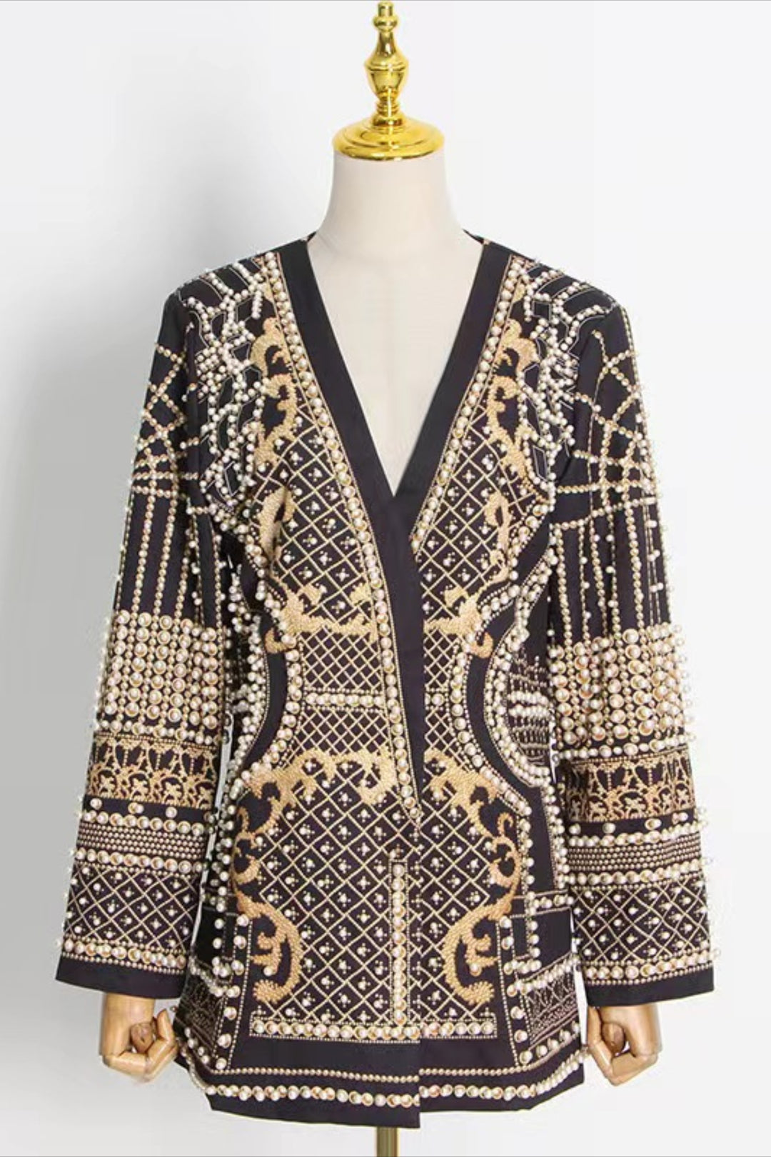 Milani Gold Pearl Blazer Dress