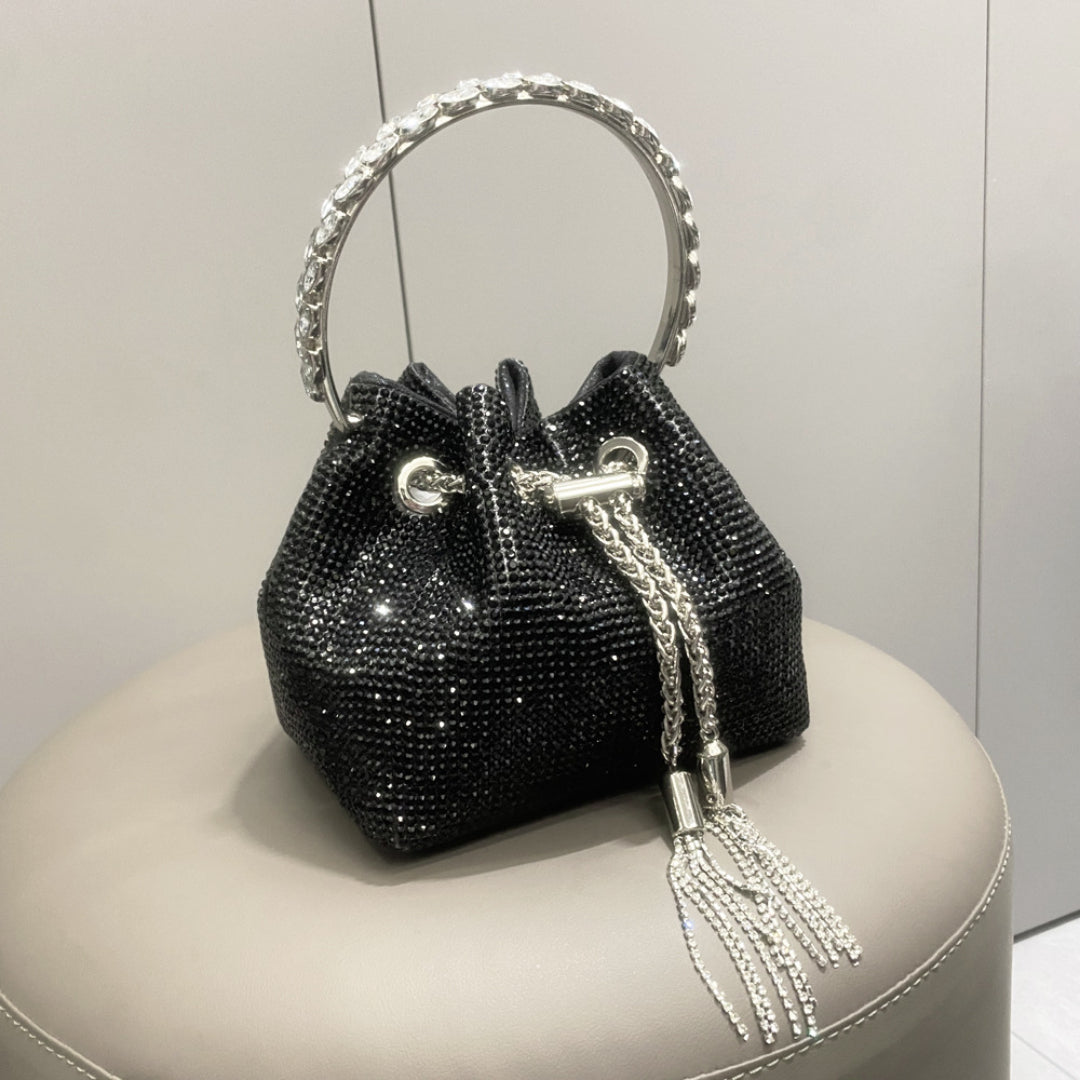 Crystal Embellished Bucket Bag