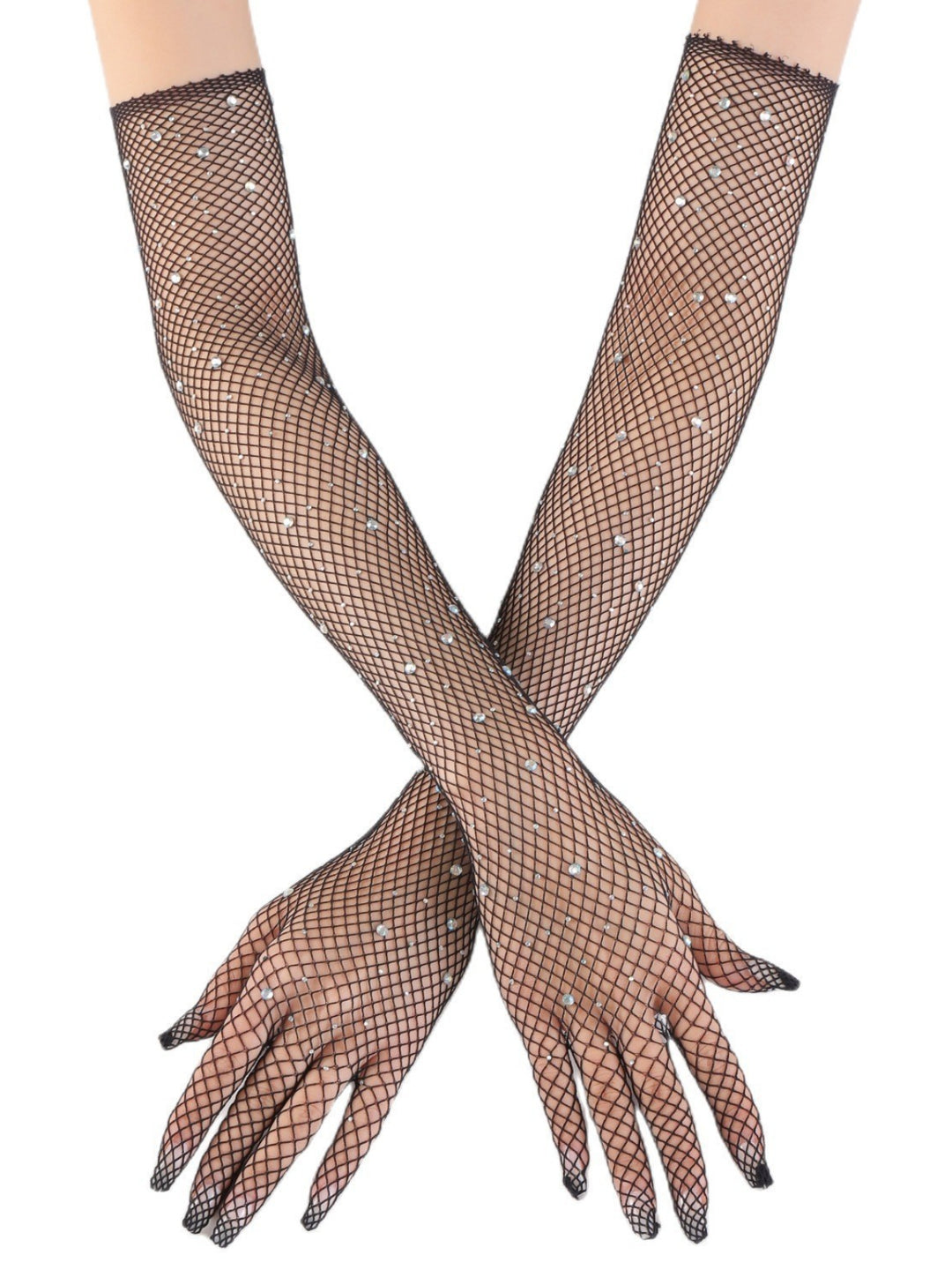 Hot Diamond Fishnet Gloves